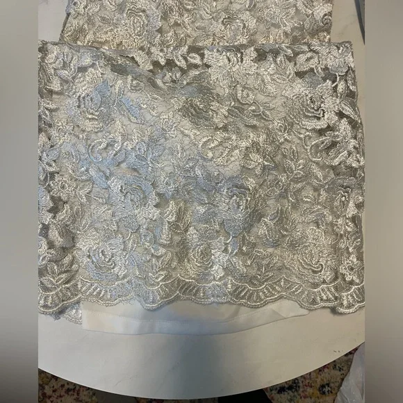 Marina lace dress Nordstrom slip cap sleeve white nwt 14 juniors new - Picture 5 of 5